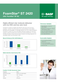 Thumbnail of document Value card - FOAMSTAR® ST 2420