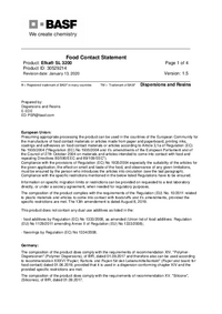 Thumbnail of document Food contact statement - EFKA® SL 3200