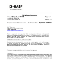 Thumbnail of document TSCA reset statement - DISPEX® AA 4144 EB