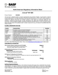 Thumbnail of document Regulatory information sheet - JONCRYL® HR 1620