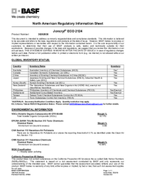 Thumbnail of document Regulatory information sheet - JONCRYL® ECO 2124