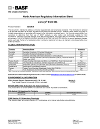 Thumbnail of document Regulatory information sheet - JONCRYL® ECO 684