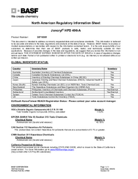 Thumbnail of document Regulatory information sheet - JONCRYL® HPD 496-A