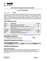 Thumbnail of document Regulatory information sheet - JONCRYL® HPD 96 MEA