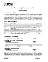 Thumbnail of document Regulatory information sheet - JONCRYL® HPD 96