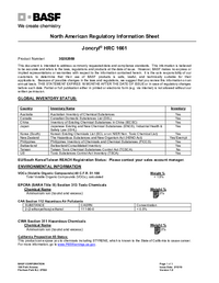 Thumbnail of document Regulatory information sheet - JONCRYL® HRC 1661