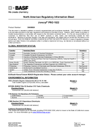 Thumbnail of document Regulatory information sheet - JONCRYL® PRO 1522