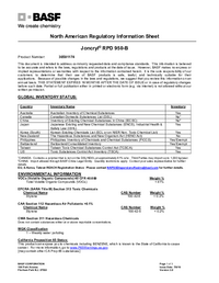 Thumbnail of document Regulatory information sheet - JONCRYL® RPD 980 B