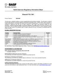 Thumbnail of document Regulatory information sheet - RHEOVIS® PU 1341