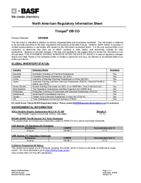 Thumbnail of document Regulatory information sheet - TINOPAL® OB CO