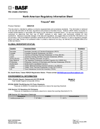 Thumbnail of document Regulatory information sheet - TINUVIN® 400