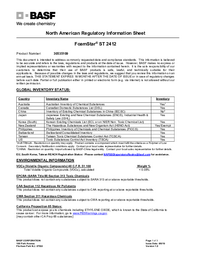 Thumbnail of document Regulatory information sheet - FOAMSTAR® ST 2412