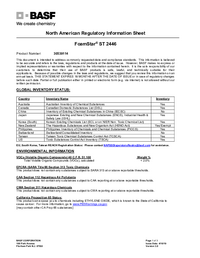 Thumbnail of document Regulatory information sheet - FOAMSTAR® ST 2446