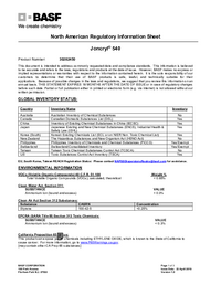 Thumbnail of document Regulatory information sheet - JONCRYL® 540