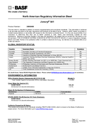 Thumbnail of document Regulatory information sheet - JONCRYL® 541