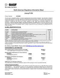 Thumbnail of document Regulatory information sheet - JONCRYL® 678