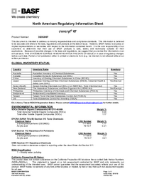 Thumbnail of document Regulatory information sheet - JONCRYL® 67