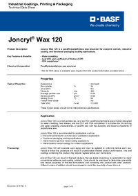 Thumbnail of document Technical datasheet - JONCRYL® Wax 120