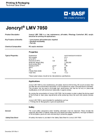 Thumbnail of document Technical datasheet - JONCRYL® LMV 7050