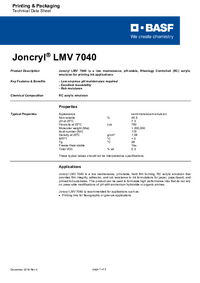 Thumbnail of document Technical datasheet - JONCRYL® LMV 7040