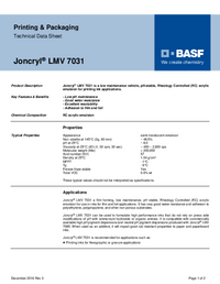 Thumbnail of document Technical datasheet - JONCRYL® LMV 7031