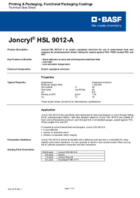 Thumbnail of document Technical datasheet - JONCRYL® HSL 9012-A