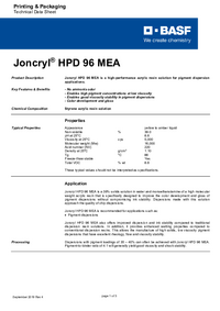 Thumbnail of document Technical datasheet - JONCRYL® HPD 96 MEA