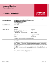 Thumbnail of document Technical datasheet - JONCRYL® 909