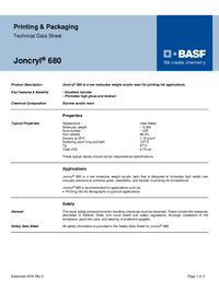 Thumbnail of document Technical datasheet - JONCRYL® 680