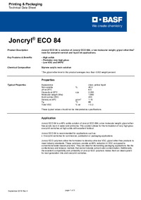 Thumbnail of document Technical datasheet - JONCRYL® ECO 84