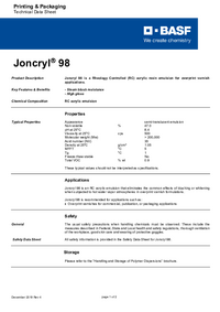 Thumbnail of document Technical datasheet - JONCRYL® 98