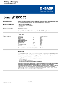 Thumbnail of document Technical datasheet - JONCRYL® ECO 75