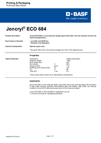 Thumbnail of document Technical datasheet - JONCRYL® ECO 684