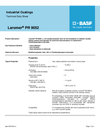 Thumbnail of document Technical datasheet - LAROMER® PR 9052