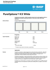 Thumbnail of document Technical datasheet - PureOptions® KX White