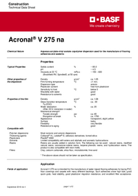 Thumbnail of document Technical datasheet - ACRONAL® V 275 na