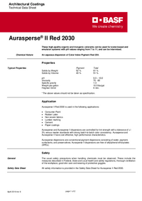 Thumbnail of document Technical datasheet - AURASPERSE® II DPP Red 2030