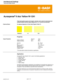 Thumbnail of document Technical datasheet - AURASPERSE® II Azo Yellow W-1241