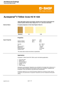 Thumbnail of document Technical datasheet - AURASPERSE® II Yellow Oxide W-1026