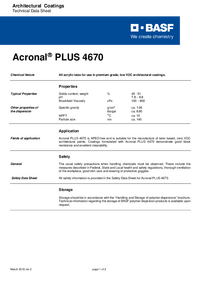 Thumbnail of document Technical datasheet - ACRONAL® PLUS 4670