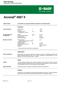 Thumbnail of document Technical datasheet - ACRONAL® 4567 X M