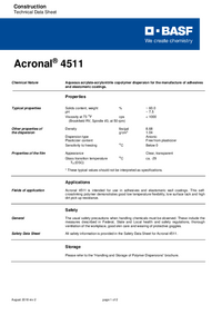 Thumbnail of document Technical datasheet - ACRONAL® 4511