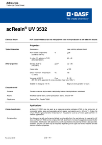 Thumbnail of document Technical datasheet - acResin® UV 3532