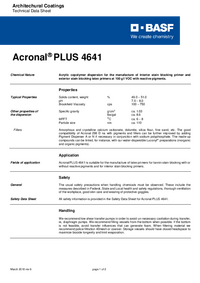 Thumbnail of document Technical datasheet - ACRONAL® PLUS 4641