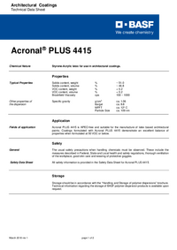 Thumbnail of document Technical datasheet - ACRONAL® PLUS 4415