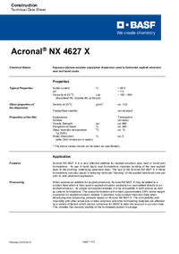 Thumbnail of document Technical datasheet - ACRONAL® NX 4627 X