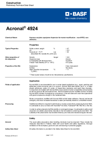 Thumbnail of document Technical datasheet - ACRONAL® 4924