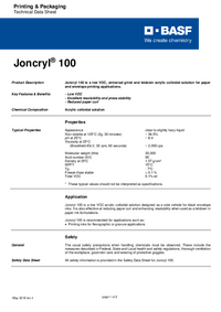 Thumbnail of document Technical datasheet - JONCRYL® 100