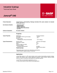 Thumbnail of document Technical datasheet - JONCRYL® 540