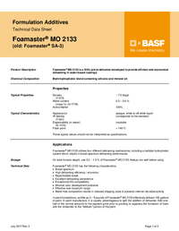 Thumbnail of document Technical datasheet - FOAMASTER® MO 2133